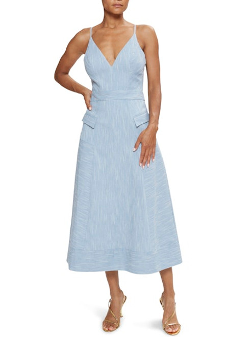 Cassia Dress - Light Indigo Slub